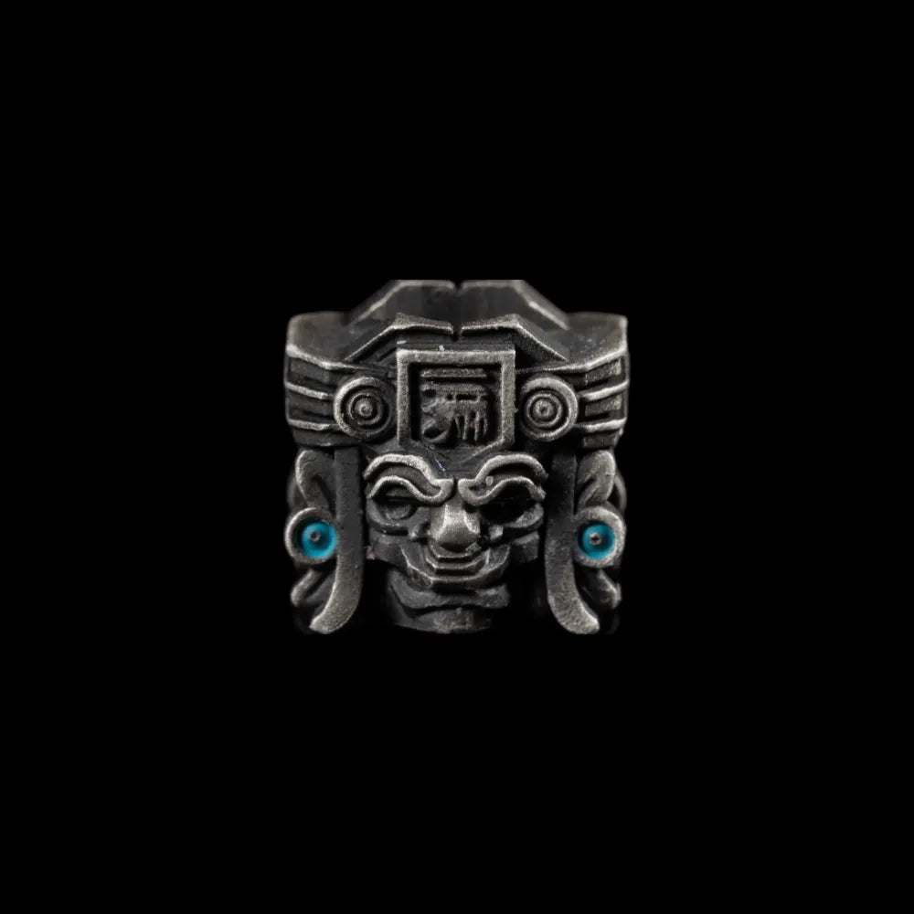 White Bronze Mayan Totem Pendant Option03