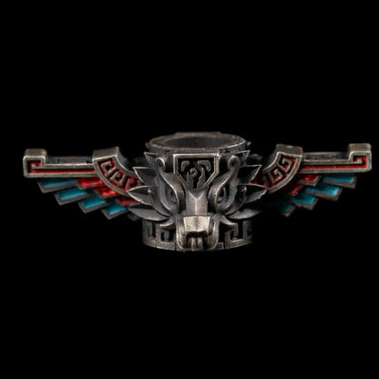 White Bronze Mayan Totem Pendant Option04