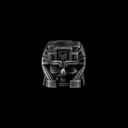 White Bronze Mayan Totem Pendant Option05
