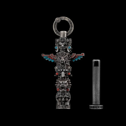 White Bronze Mayan Totem Pendant