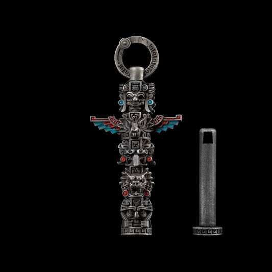 White Bronze Mayan Totem Pendant