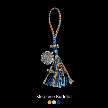 White Bronze Nine Palaces Bagua Talisman Pendant Medicine Buddha Style