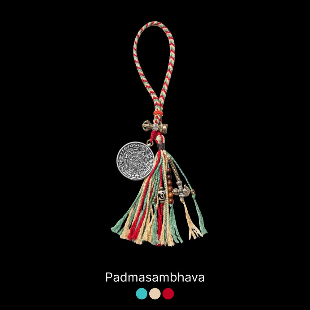 White Bronze Nine Palaces Bagua Talisman Pendant Padmasambhava Style