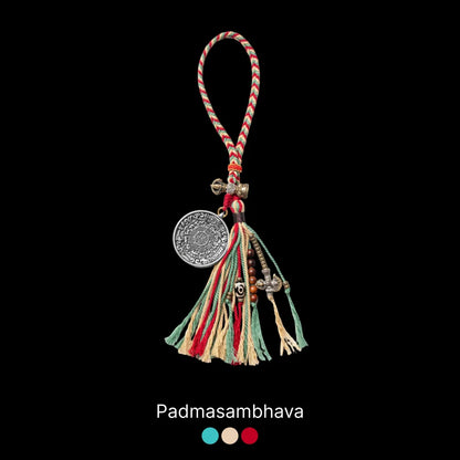 White Bronze Nine Palaces Bagua Talisman Pendant Padmasambhava Style