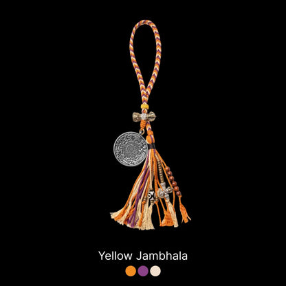 White Bronze Nine Palaces Bagua Talisman Pendant Yellow Jambhala Style