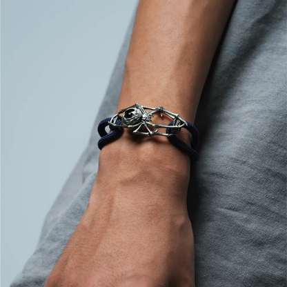 White Bronze Spider Rope Bracelet Details03