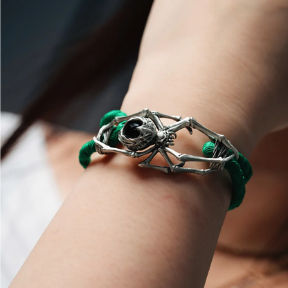 White Bronze Spider Rope Bracelet Details04