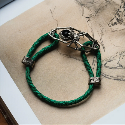 White Bronze Spider Rope Bracelet Details07