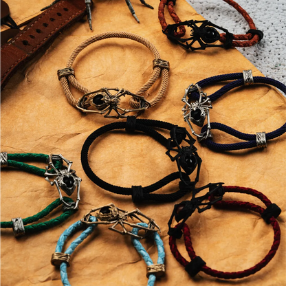 White Bronze Spider Rope Bracelet Details09