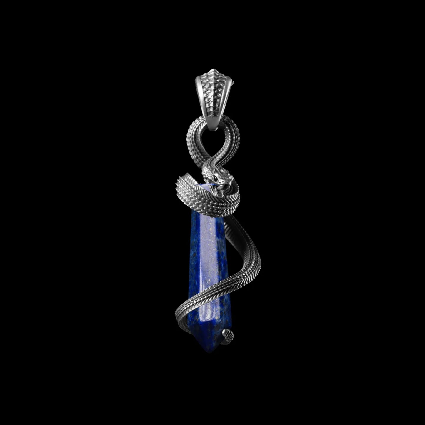 White Bronze Venom_ Heart Pendant Lapis Lazuli