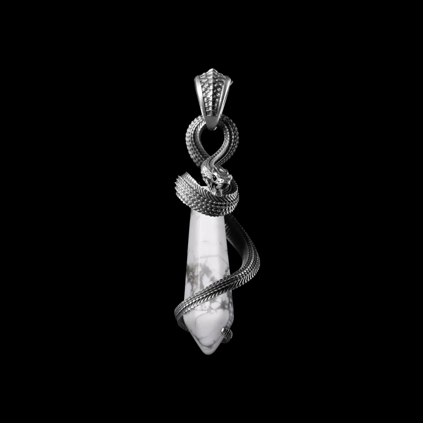 White Bronze Venom_ Heart Pendant White Turquoise