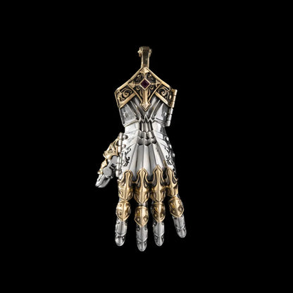 White Bronze With Brass Armored Mechanical Hand Details 01