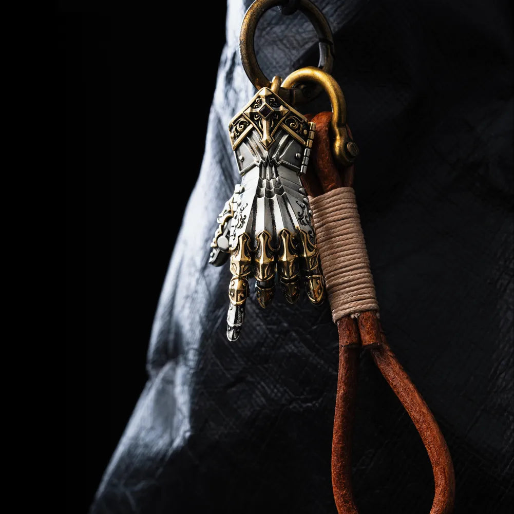 White Bronze With Brass Armored Mechanical Hand Details 08