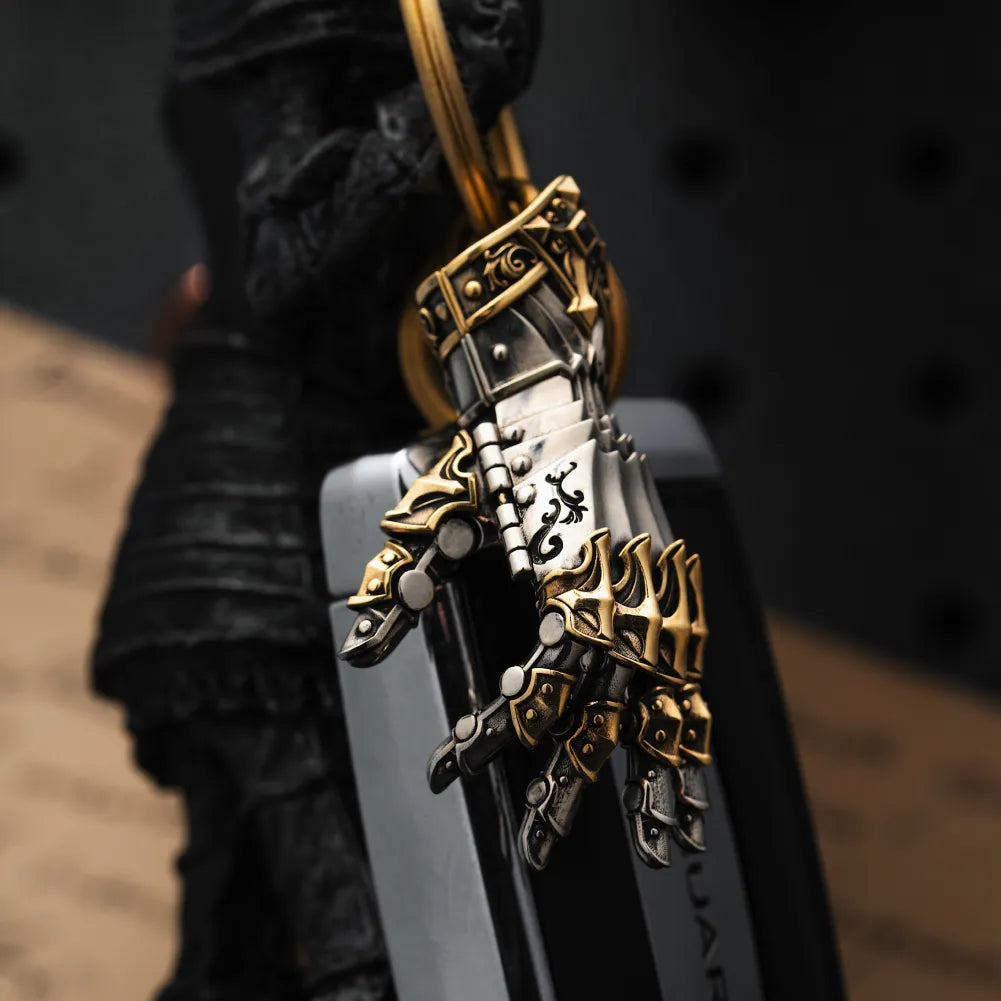 White Bronze With Brass Armored Mechanical Hand Details 09