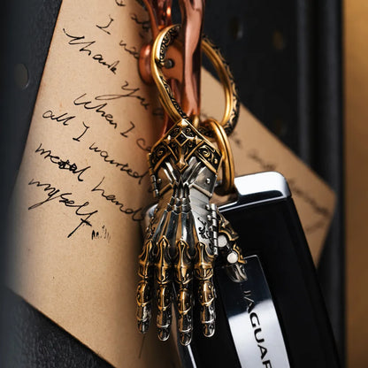 White Bronze With Brass Armored Mechanical Hand Right Details 06