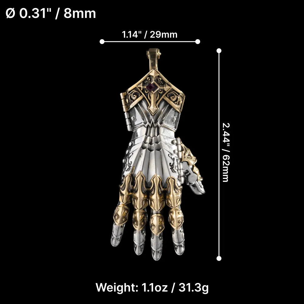 White Bronze With Brass Armored Mechanical Hand Right Parameter 02