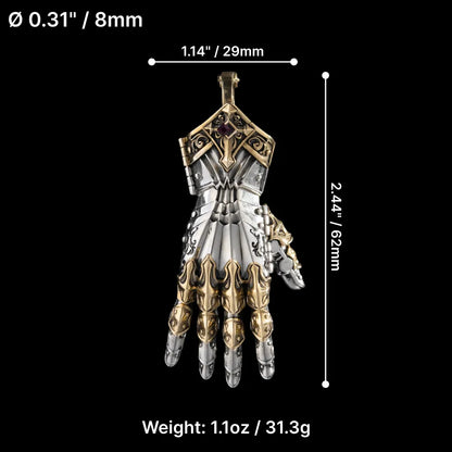 White Bronze With Brass Armored Mechanical Hand Right Parameter 02