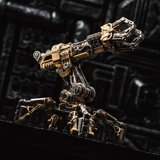 White Bronze With Brass Mechanical Arm Figurine Details 01