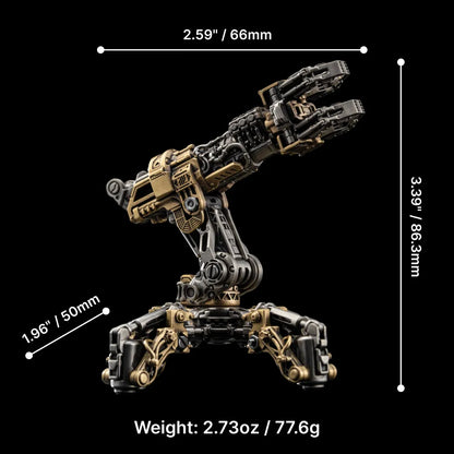 White Bronze With Brass Mechanical Arm Figurine Parameter 01