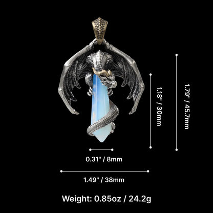 White Bronze With Brass Skybound Dragon Pendant Parameter