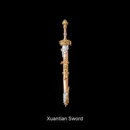 Xuantian Sword 18K GP Silver Copper Cinnabar Sword Only