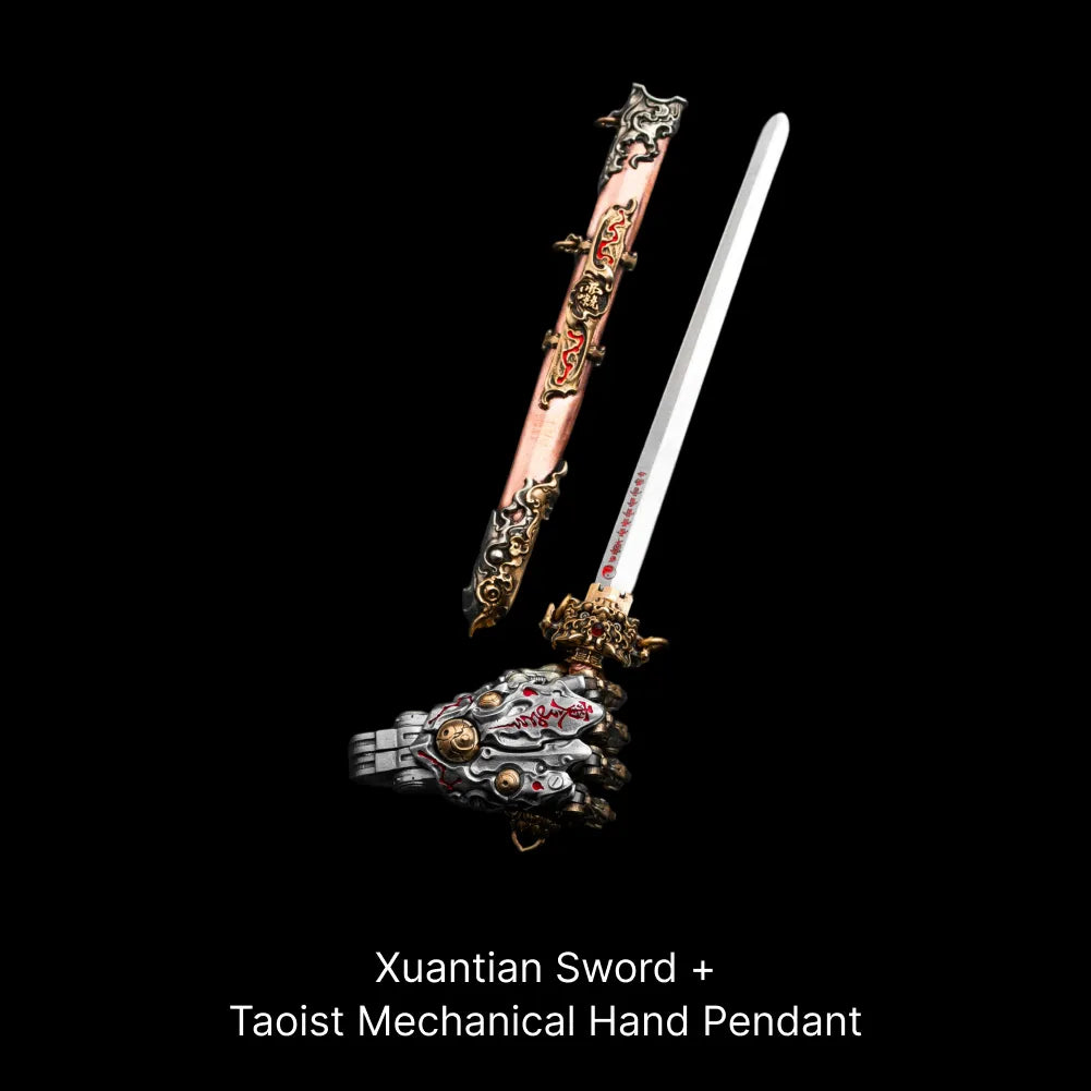 Xuantian Sword with taoist mechanical hand pendant