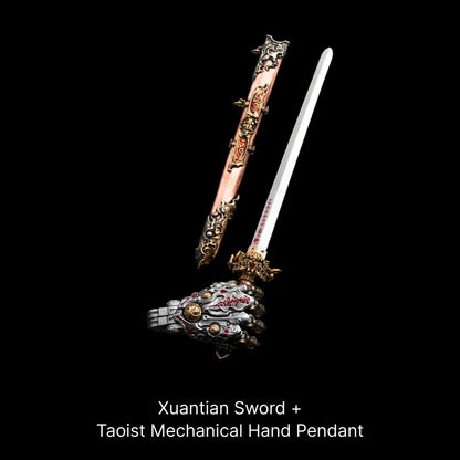 Xuantian Sword with taoist mechanical hand pendant