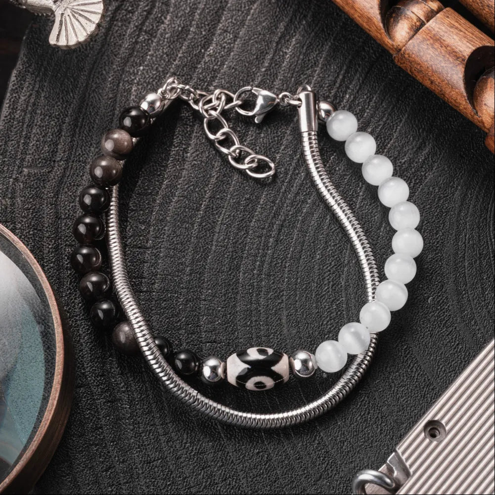 Yinyang Obsidian Bracelet Details 02