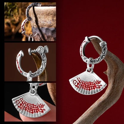 Zhong Kui Folding Fan Earrings