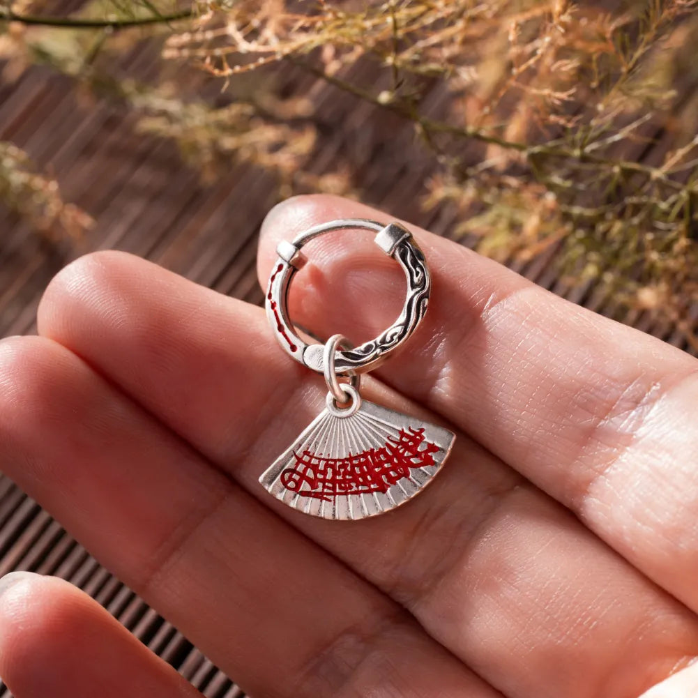 Zhong Kui Folding Fan Earrings