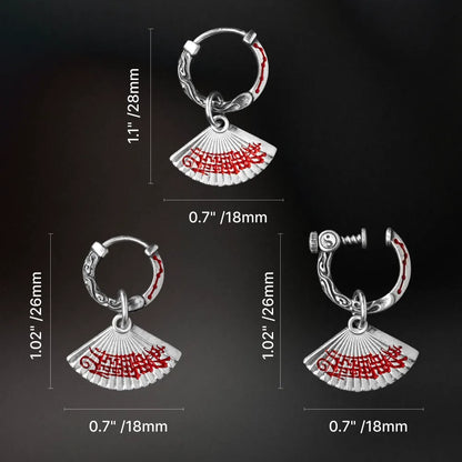 Zhong Kui Folding Fan Earrings