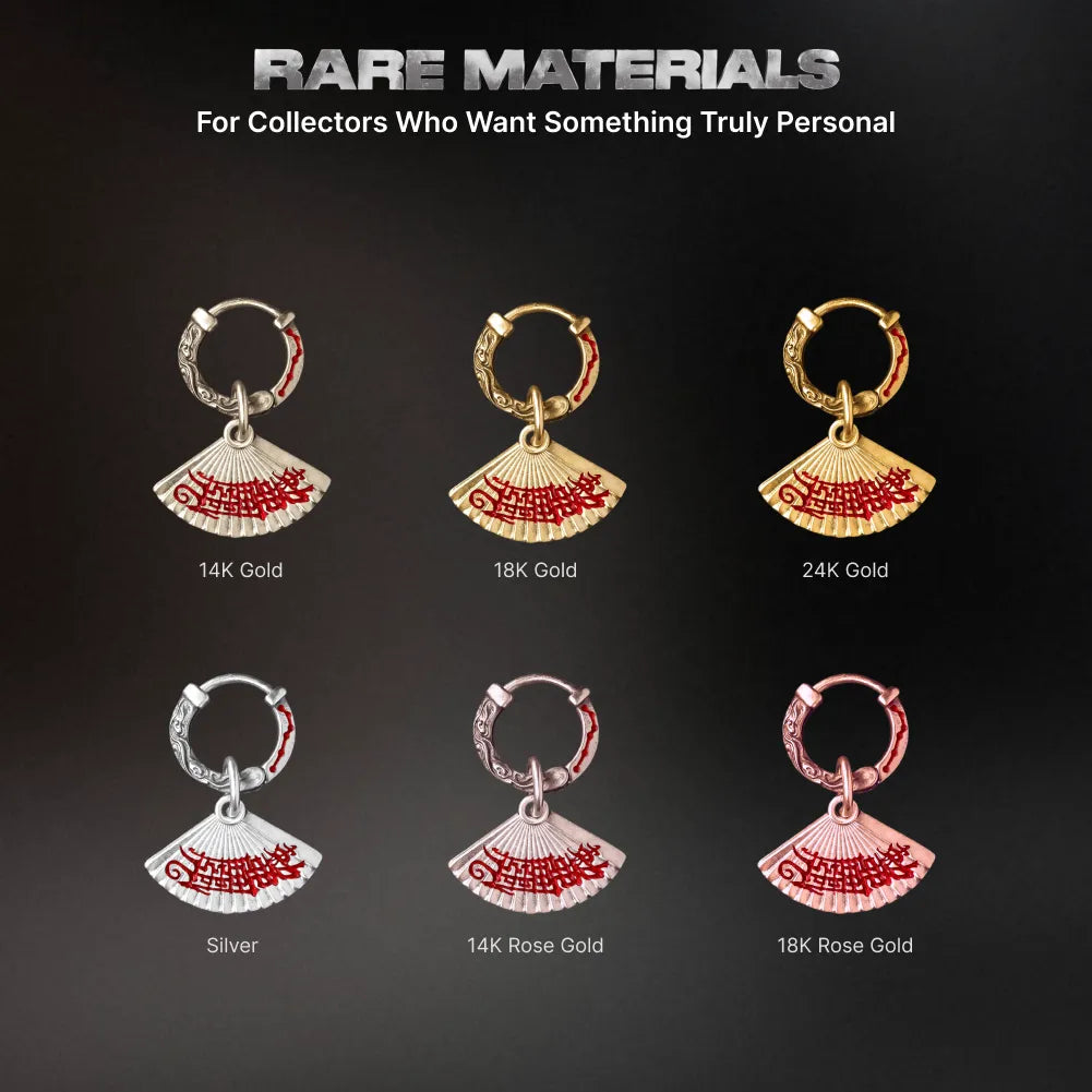 Zhong Kui Folding Fan Earrings
