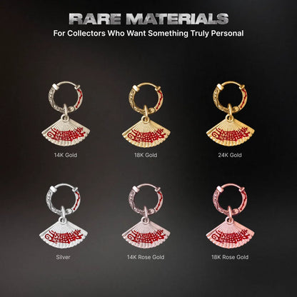 Zhong Kui Folding Fan Earrings