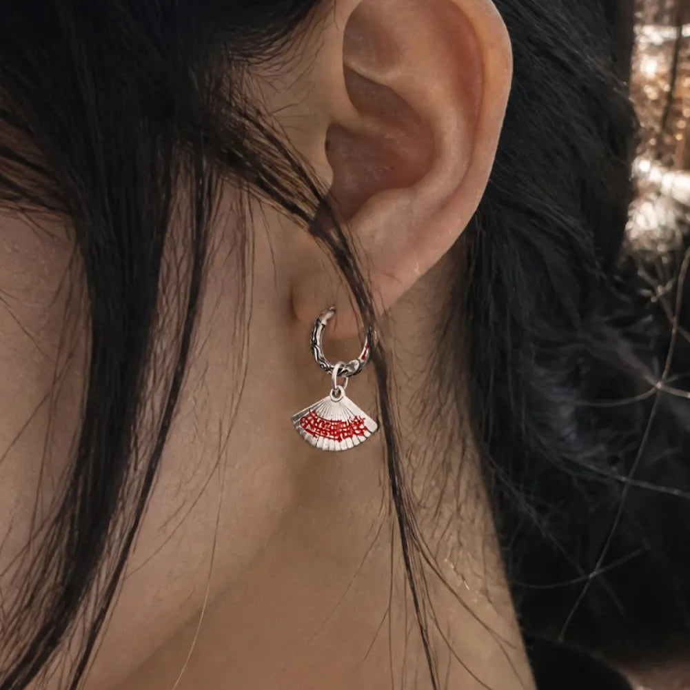 Zhong Kui Folding Fan Earrings