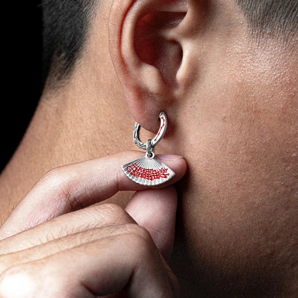 Zhong Kui Folding Fan Earrings