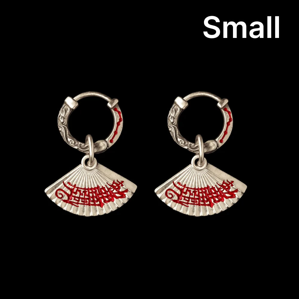 Zhong Kui Folding Fan Earrings