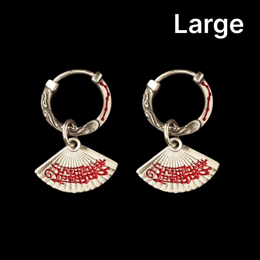 Zhong Kui Folding Fan Earrings