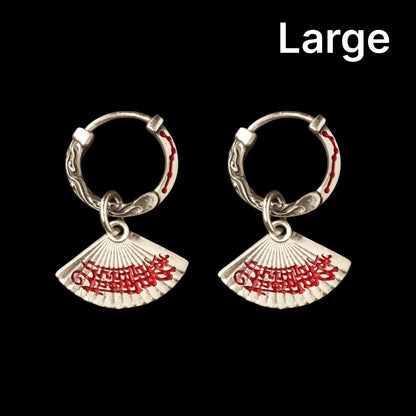 Zhong Kui Folding Fan Earrings