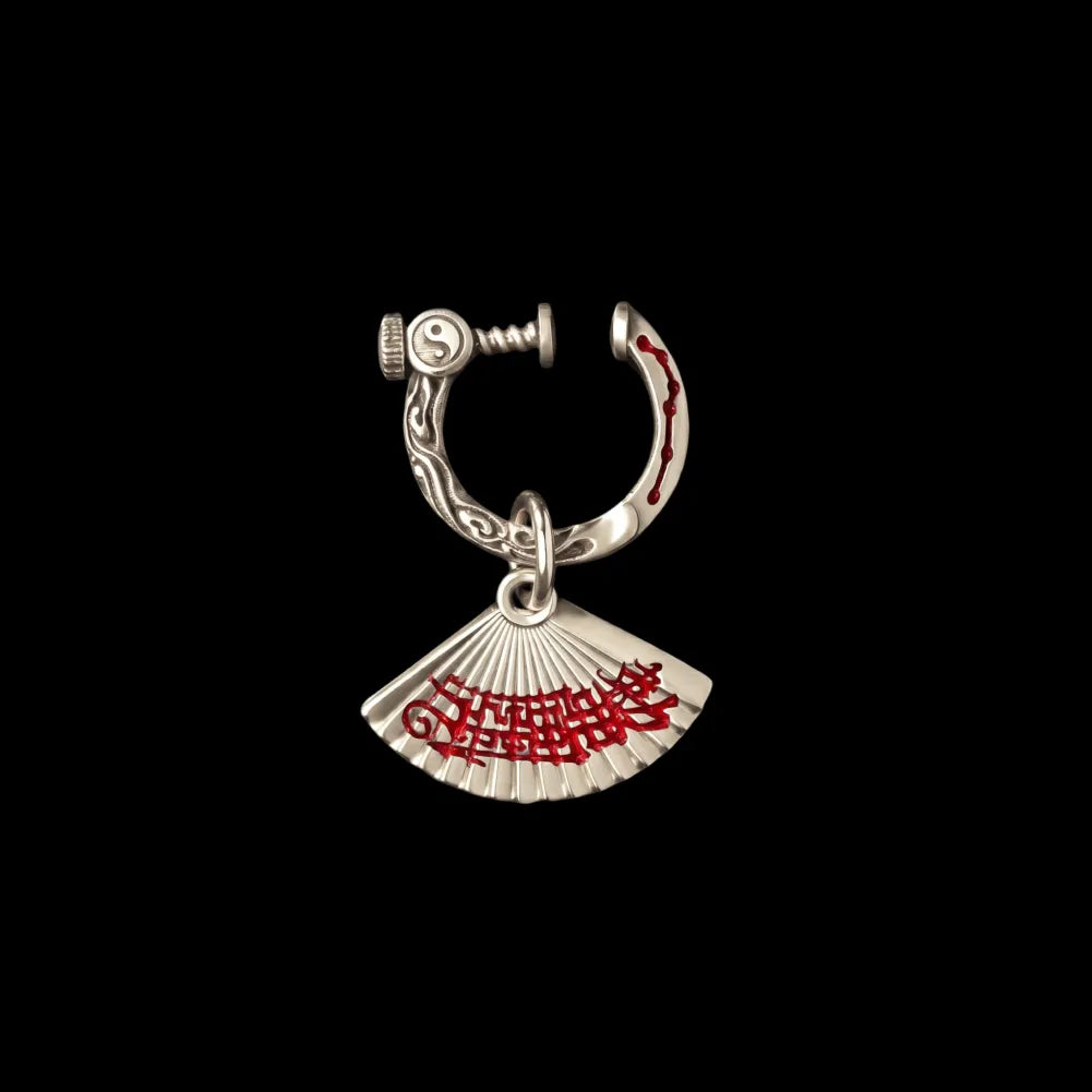 Zhong Kui Folding Fan Earrings