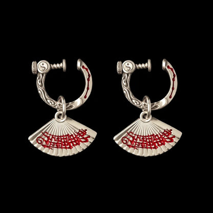 Zhong Kui Folding Fan Earrings