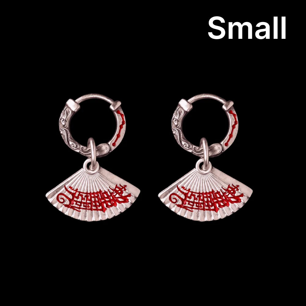 Zhong Kui Folding Fan Earrings