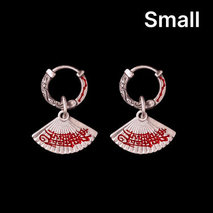 Zhong Kui Folding Fan Earrings