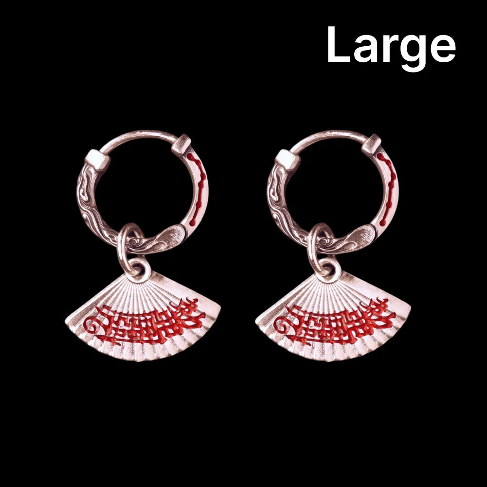 Zhong Kui Folding Fan Earrings