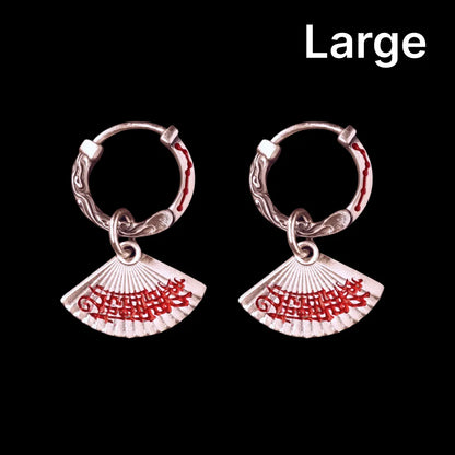 Zhong Kui Folding Fan Earrings
