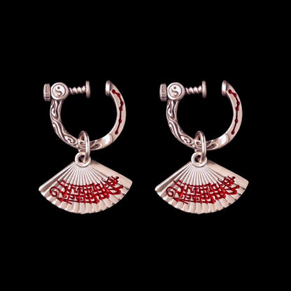 Zhong Kui Folding Fan Earrings