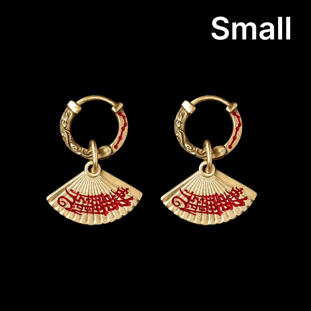 Zhong Kui Folding Fan Earrings