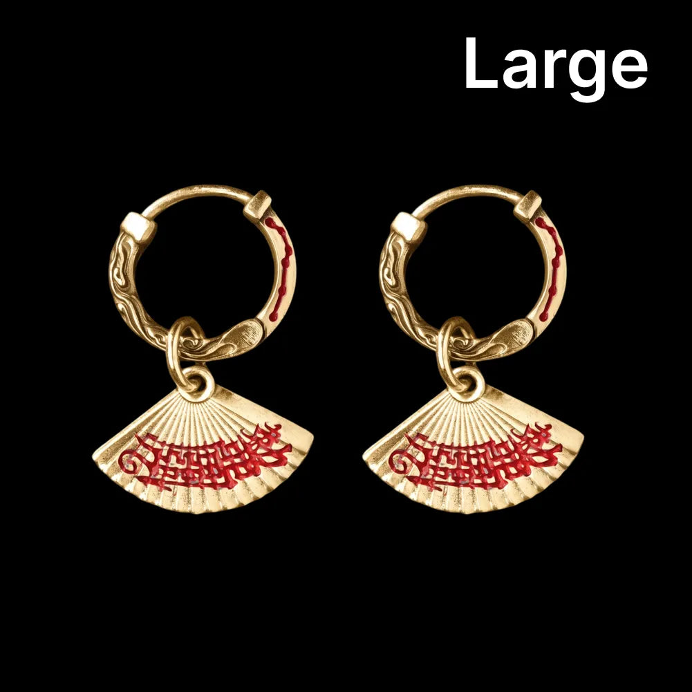 Zhong Kui Folding Fan Earrings