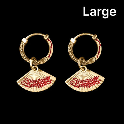 Zhong Kui Folding Fan Earrings