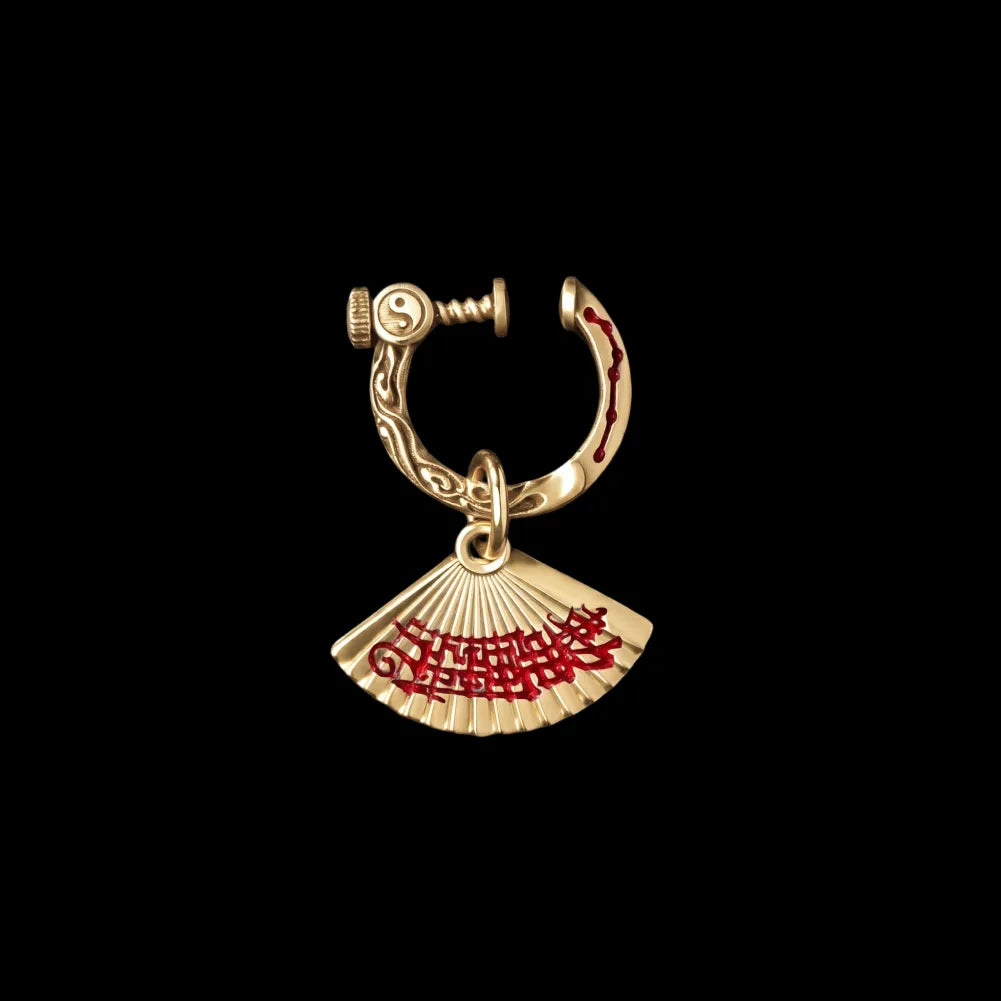 Zhong Kui Folding Fan Earrings