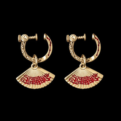 Zhong Kui Folding Fan Earrings